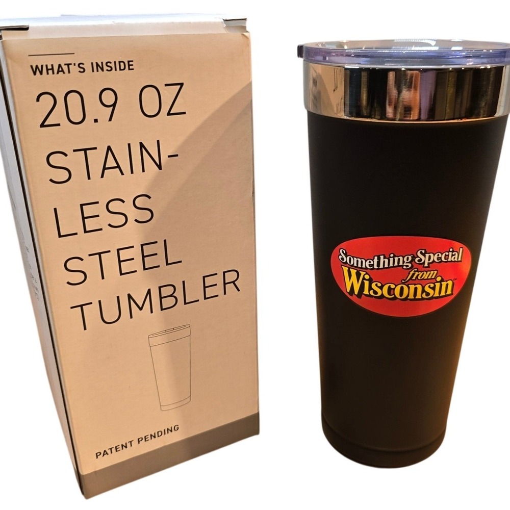 20.9oz Stainless Steel‎ Tumbler POLAR "Something Special from Wisconsin" Black
